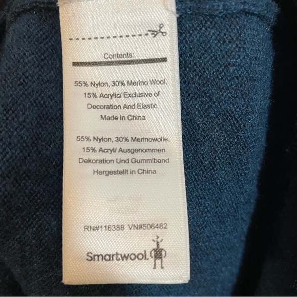 SMARTWOOL Women's Extra Small Shadow Pine Crew Neck Sweater Teal Blue Outdoor - Picture 3 of 8